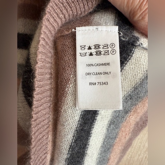 Cynthia Rowley Cashmere Striped Sweater XS Pink Gray Cream Black NWOT - Picture 11 of 12